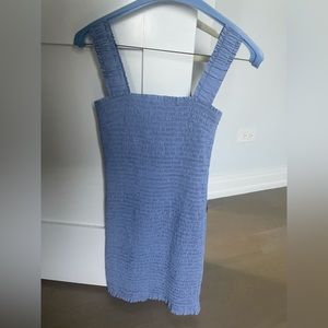 Blue summer ruffle/ruched dress. Perfect condition